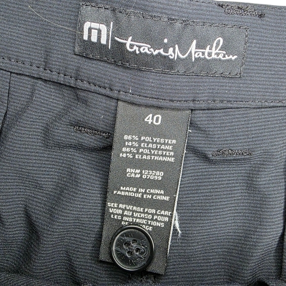 Travis Mathew Mens Size 40 Black Carlsbad Flat Front Active Golf Shorts - Picture 3 of 6